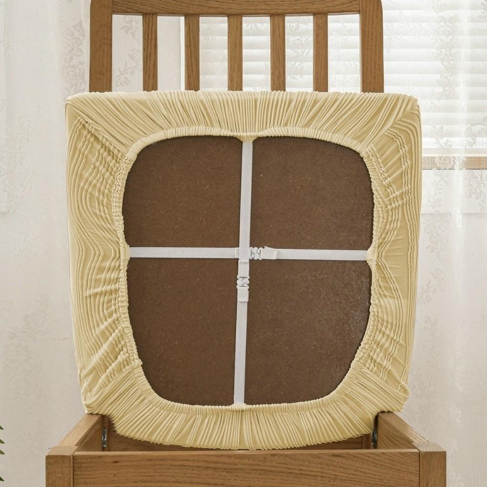 Simple Anti-slip Dining Chair Cover Soft Elastic Seat Cover Washable Thicken Fabric Chair Slipcover For Office Home Seats