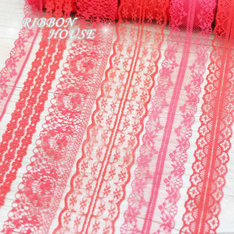 (10 Lace/lot) White Fabric Webbing Decoration Lovely Gift Packing Material Ribbons Mix