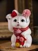 Lucky Cat Maikohan Right Hand Lucky Cat Lucky Feng Shui Ornament Offering Box White (M-SIZE White) raised/Ceramics Maneki-neko (mk_M
