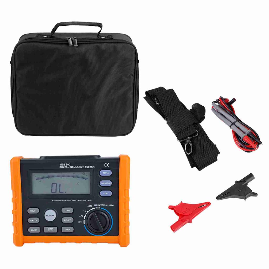 PEAKMETER MS5203 Digital and Analog Display 501000V Insulation Resistance Tester Meter