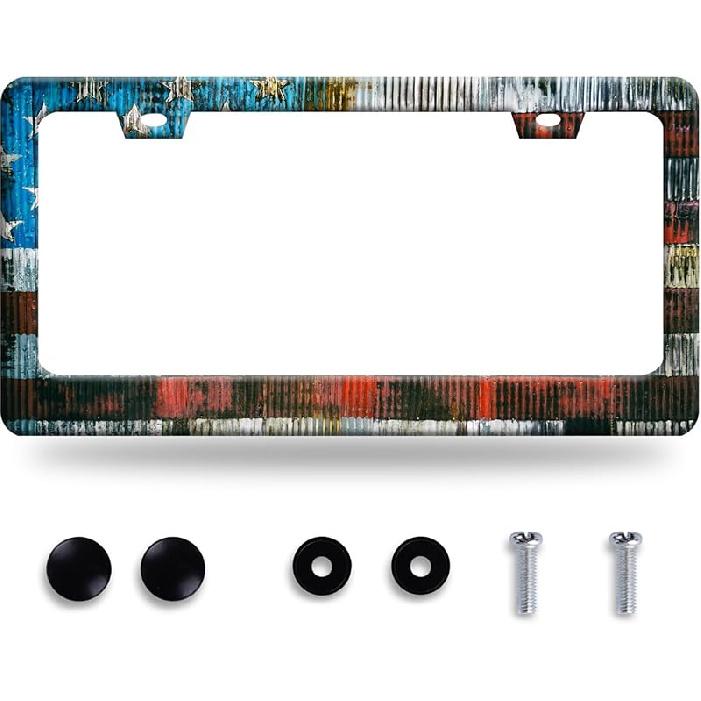 Black White Hummingbird License Plate Frame Leaves Floral Flowers License Plate Frames Funny Auto Accessory Stainless Steel Birds License Plate