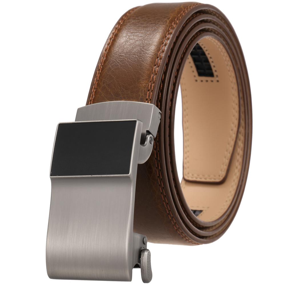 Men'S Clothing Accessories Casual Belt, Alloy Automatic Buckle Two-Layer Cowhide Belt Ly36-24974-1