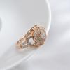 Unique Creative Women Rings  Rose Gold Color Natural Zircon Geometry Rings Modern Fashion High Quality Daily Jewelry