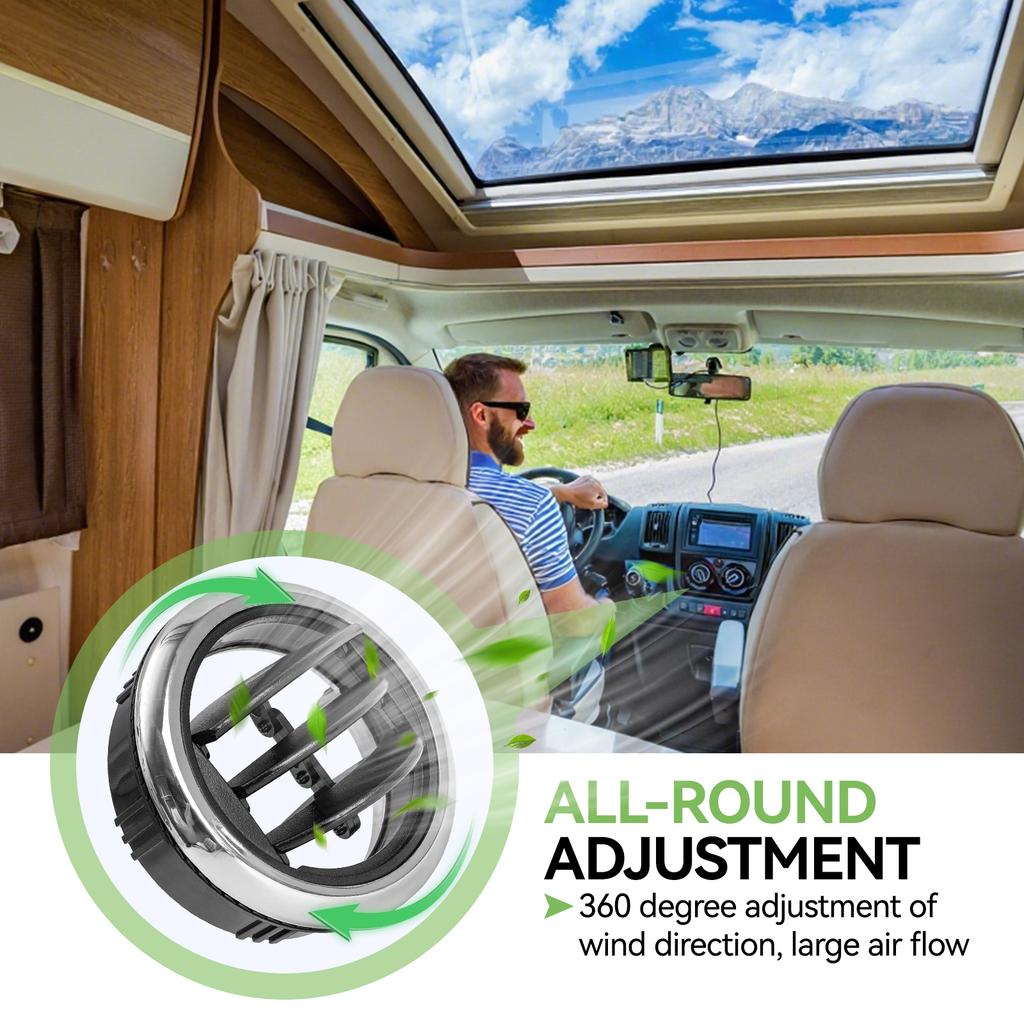 Universal Car Air Conditioner Deflector Outlet Round Air Vent Ducting Cover Outlet A/C Grille Deflector for RV Bus Truck Boat