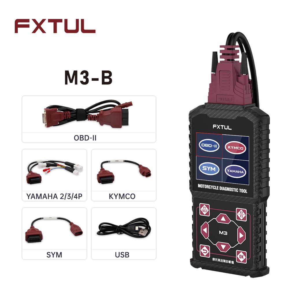 FXTUL M3 Motorcycle Diagnostic Tool OBD2 Clear Fault Codes Scanner Support Engine ABS Systems For Yamaha Suzuki HONDA Kawasaki