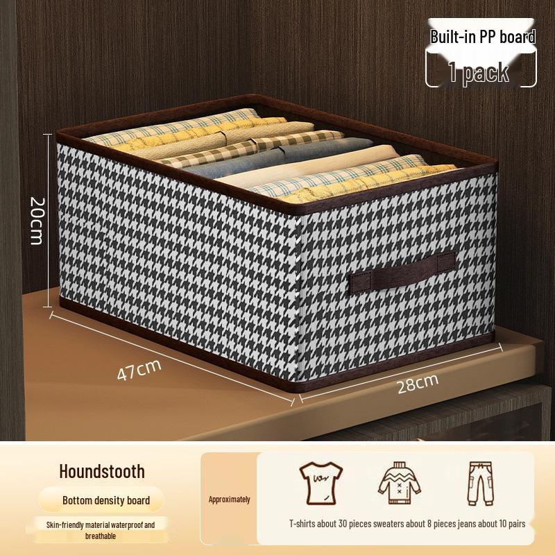 Foldable Clothing Storage Box with Compartments - Large Capacity, Dustproof Organizer for Clothes and Sundries.