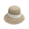 French retro elegant sweet multi-fold bucket hat women's summer light luxury Lafite straw hat wide brim sun hat