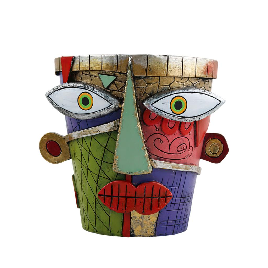 Picasso-Inspired Abstract Face Flower Pot - Brutalism Planter With Sculptural Art For Home Decor & Planting