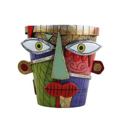 Ghiveci de flori abstract inspirat de Picasso - Jardineră brutalistă cu artă sculpturală pentru decorul casei și plantare