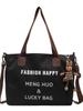 Canvas Tote Bag Womens Casual Large Capacity Shoulder Handbag For School And Daily Use