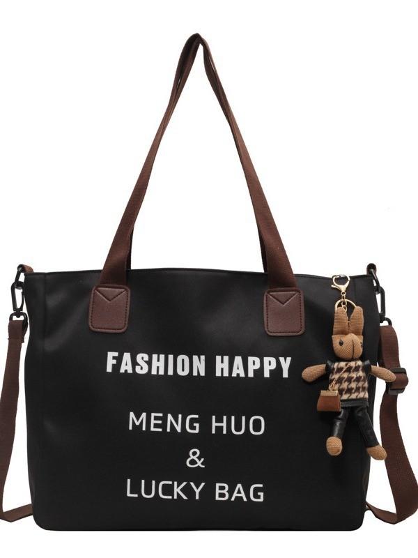 Canvas Tote Bag Womens Casual Large Capacity Shoulder Handbag For School And Daily Use