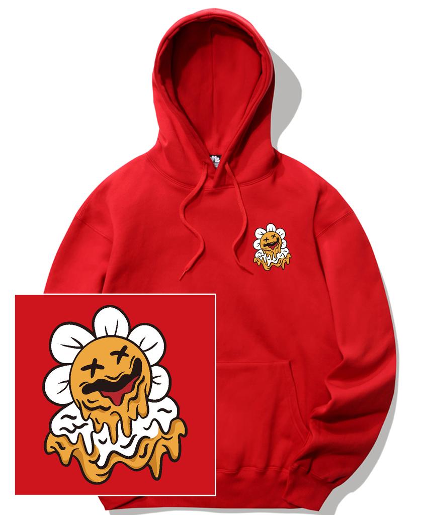 Melting Daisy Logo Hoodie - Red