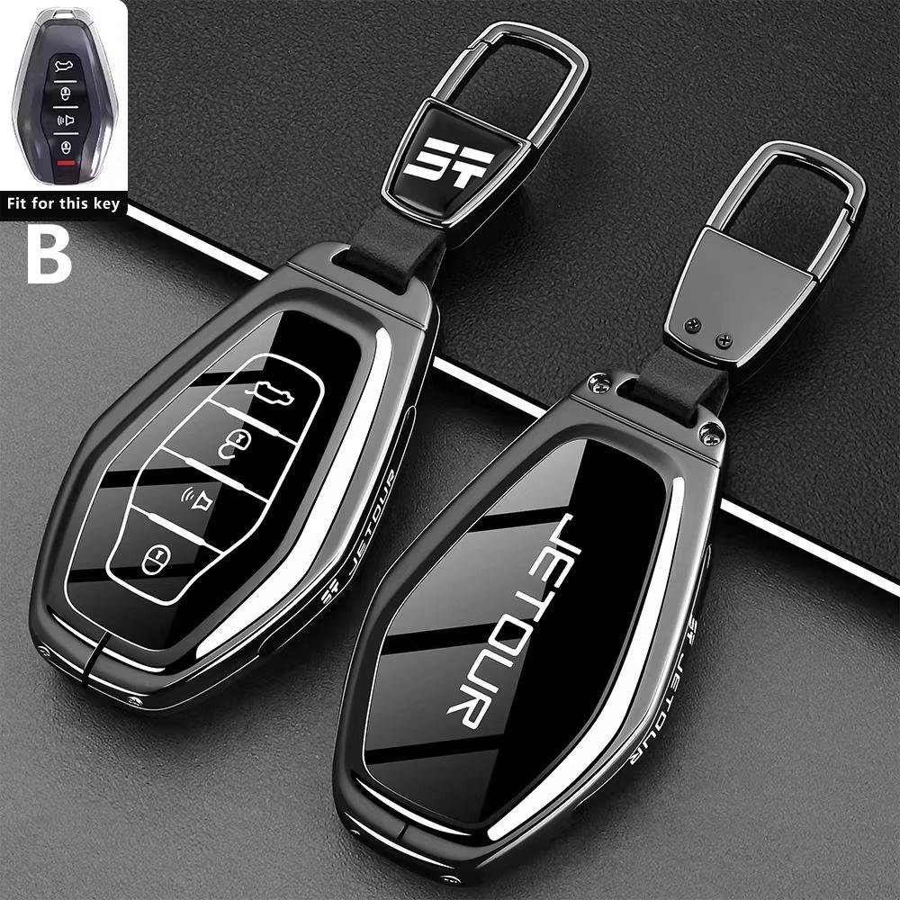 Zinc Alloy Car Key Case for Jetour X70 Plus 2025 Keychain Remote Protection Cover Shell Housing Ring Holder Fob Accessories