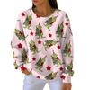 Women's Fashion Casual Gradient Christmas Print Pullover Sports Long-Sleeve Top