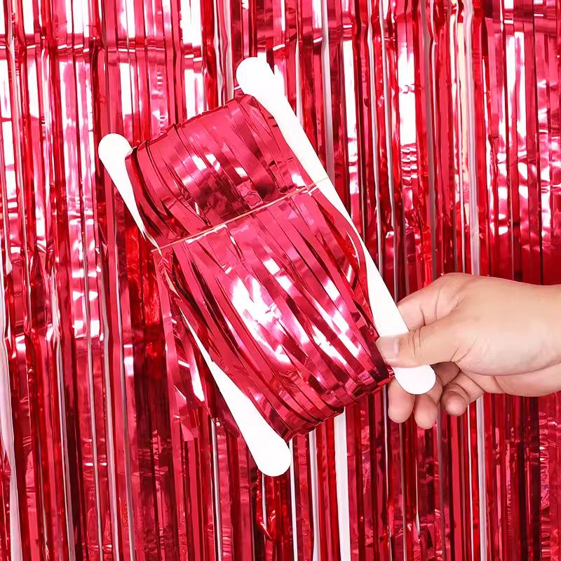 2m x 1m Rain Silk Tassel Curtain for Birthday, Wedding, and Photography Decor