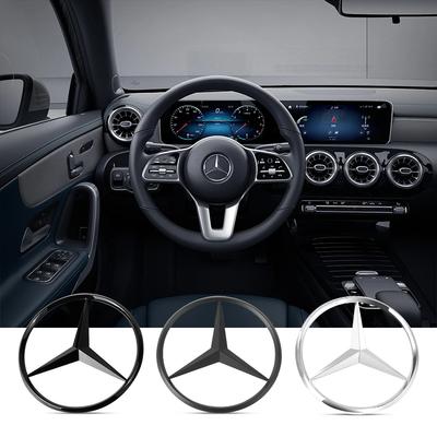 For Mercedes Benz 1PC Car Steering Wheel Center Emblem Logo Sticker for Mercedes Benz AMG W168 W211 W212 W213 W177 CLE GLA C180