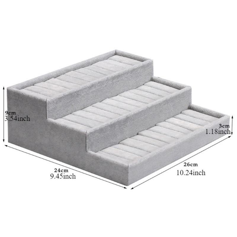 Лоток для демонстрации браслетов, 30-слотовый органайзер для демонстрации браслетов, 3-уровневый органайзер для демонстрации браслетов, шкатулка для хранения ювелирных изделий, реквизит для демонстрации ювелирных изделий серый