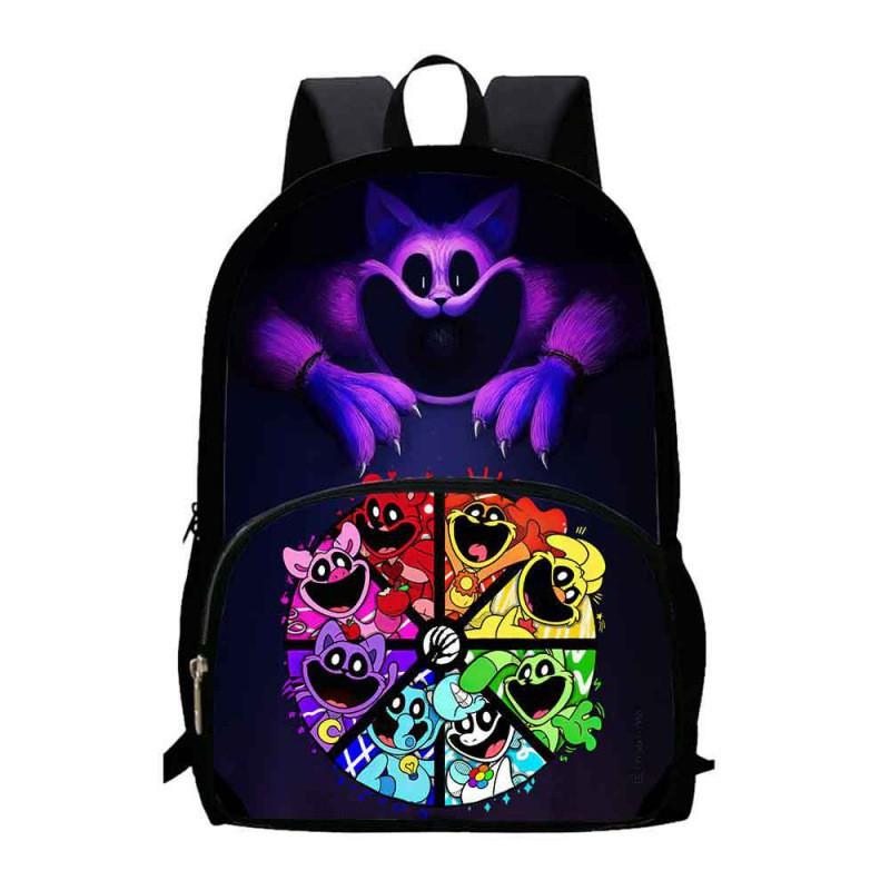Schulrucksack für Kinder, Klassen 1-2, mit lächelndem Tier-Cartoon-Design, leicht, atmungsaktiv, Oxford-Stoff