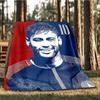 1pc Neymar Outdoor Flannel Blanket, Soft,