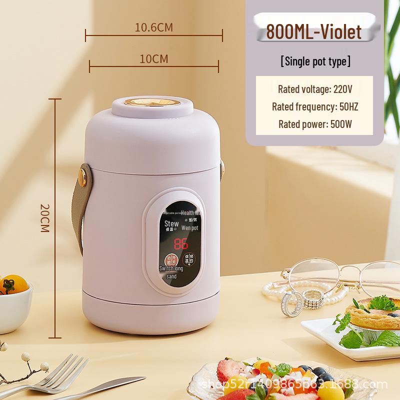 Compact Electric Stew Cup: Portable Non-Stick Hot Pot for Porridge & Soup - Ideal Office Gift
