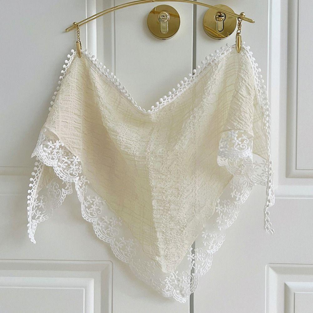 Sweet Gentle Lace Hair Scarf French Style Photo Hair Accessories Headband Turban Triangular Hair Band Strap Women Girls