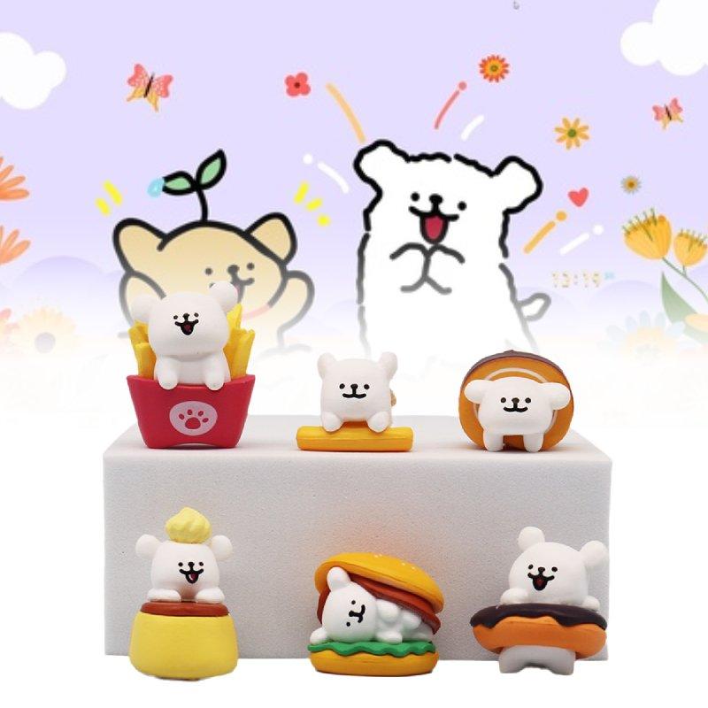 Maltese Theme 6pcs Afternoon Tea Decoration Toy Doll Models Pvc Material Gift