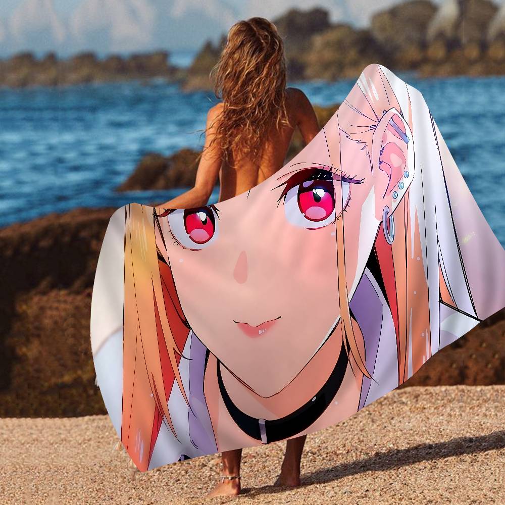 My Dress Up Darling Anime Beach Towel Colorful Bath Towels for Microfiber Quick Dry Custom Sand Free Beach Yoga Spa Gym Pool