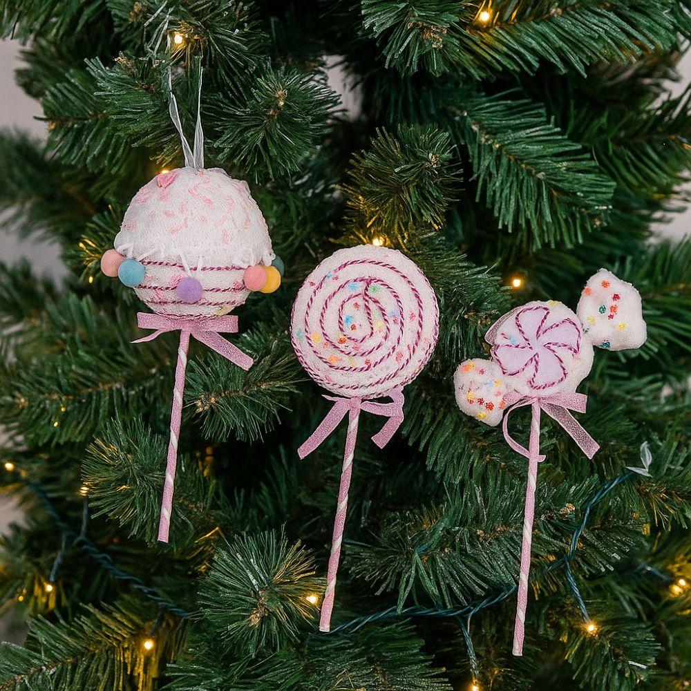 Multicolor Christmas Candy Canes Pendant Foam Christmas Spheres  New Year