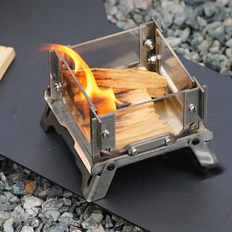 High Heats Resistant Small Burners Outdoor Wood Burning Stove Cooking Gear for Backpackers and Hiking