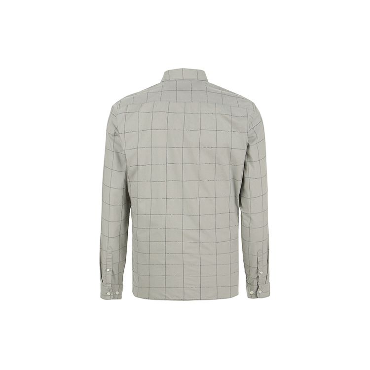 Timberland Fancy Yarn Check Pattern Long Sleeve Shirt Men Shirts Gray A2219-Y25