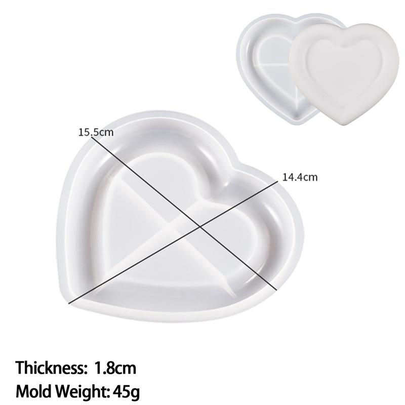 Storage Tray Silicone Mold DIY Jewelry Display Plate Resin Plaster Cement Mould Round Flower Cloud Heart Shape Dish Home Decor