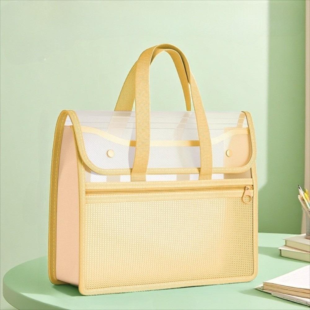 Waterproof File Storage Bag with Transparent Panel Document Organizer  Stationery