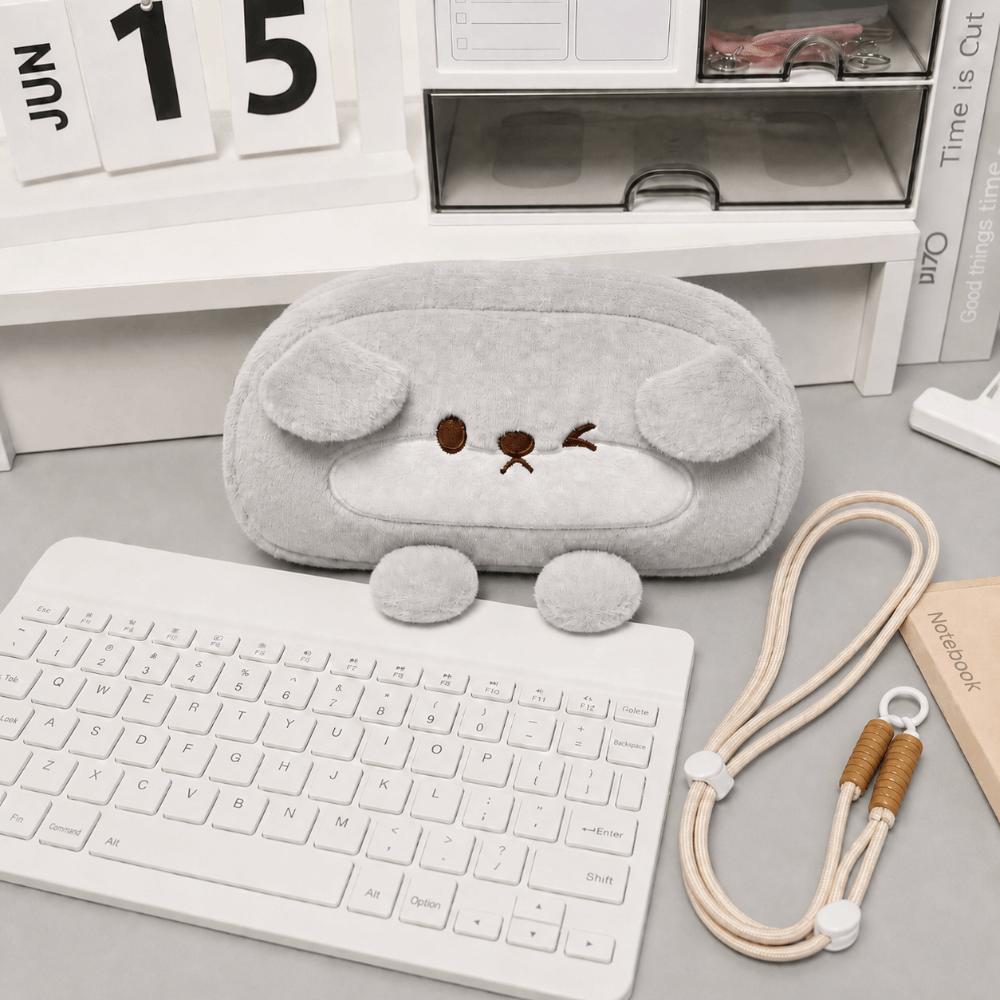 Otter Shape Pen Bag Plush Stationery Bag Portable Pencil Case  School Supplies