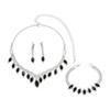 Fashion Women's Jewelry Set Bridal Accessories Rhinestones Water Droplets Jewelry Set High-quality Necklace Bracelet Earring Set