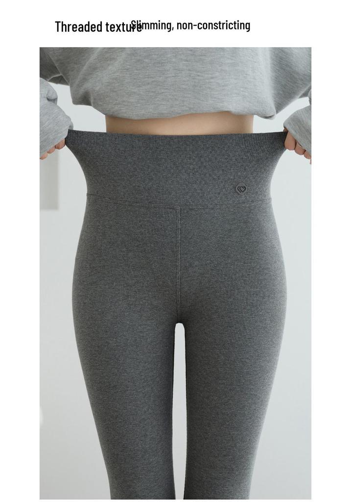 Women's High-Waist Wool Leggings: Warm, Seamless, Thickened, Plus Velvet, Slimming Cotton Pants for Autumn and Winter.