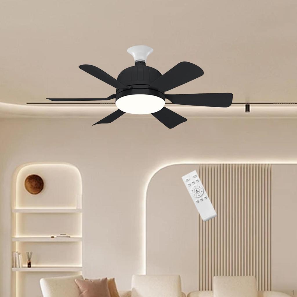 E27 Pedestal Fan Light with Remote Control, 3 Color Temperatures, Modern