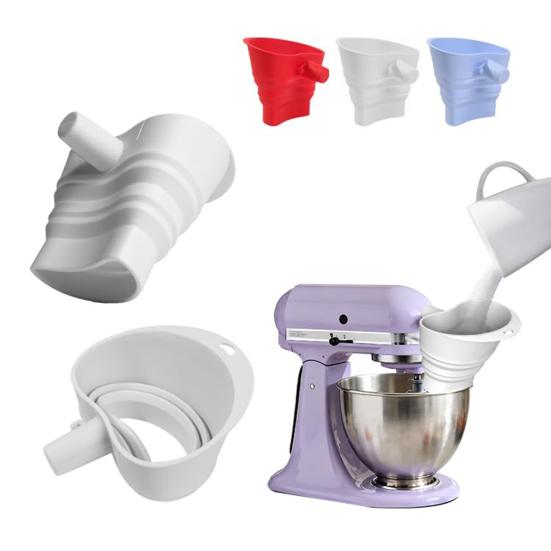Collapsible Flour Funnel for KitchenAid 5 Quart Tilt-Head Mixers Drip-Free Silicone Flour Funnel Easy