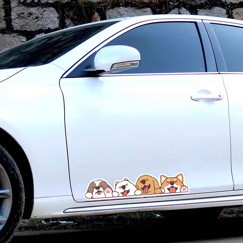 Cute Golden Retriever Shiba Inu Dog Car Sticker Waterproof Vinyl Decal on Bumper Rear Window Laptop Self-adhesive Decal For Car Accessories TM251