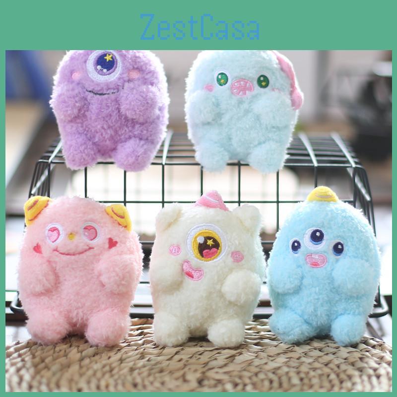 Charmantes kleines Monster Schlüsselanhänger Plüsch Entzückender Cartoon-Stil Weich und kuschelig mit großen Augen