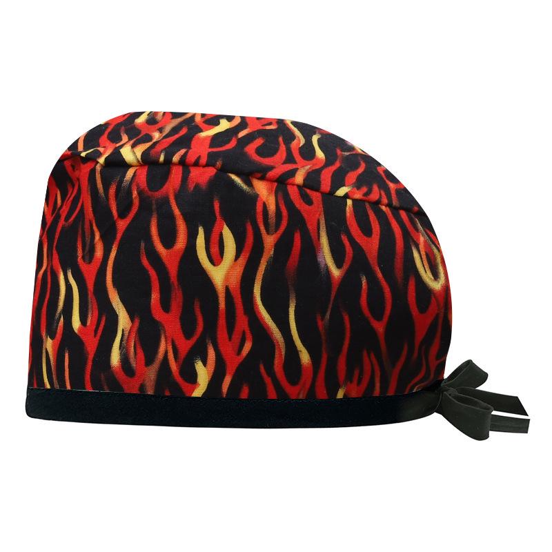 Adjustable Cotton Surgical Cap with Cartoon Print for Women and Men