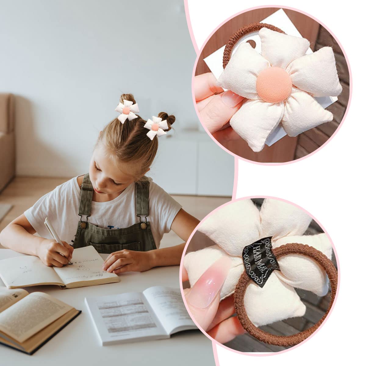 FZBNSRKO Toddlers Girls Kids Flower Elastic Hair Accessories - 10 Pcs Hair Ties and Bands, Random Styles