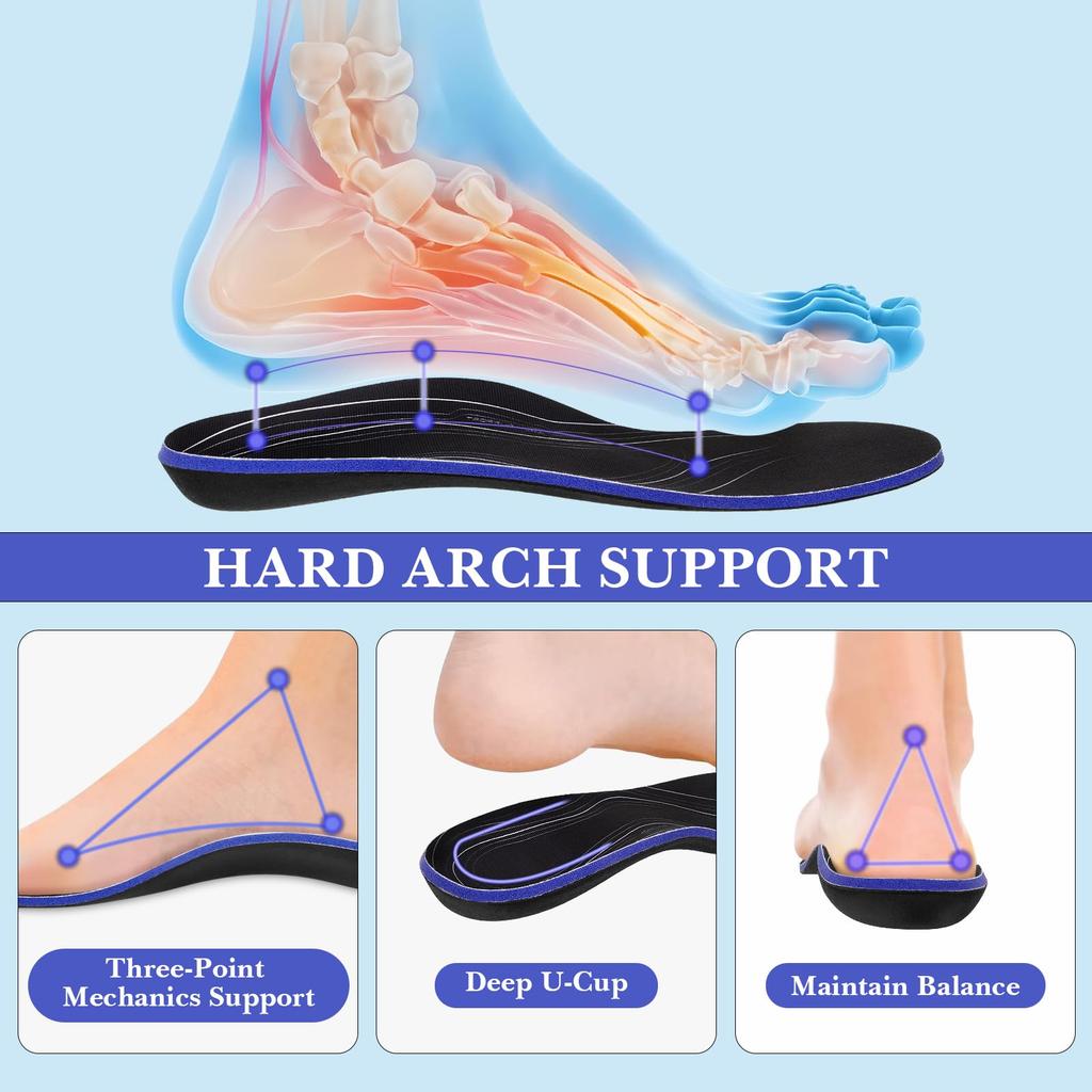 Linkidea Arch Support Shoe 2 Replacement Shoe Inserts with Shock Absorption Cushioning for Brooks Ghost GTS and Anthem 6 Insoles, Pairs, 15, 23, (US