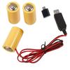 1 Zestaw Eliminatorów Baterii LR14 C Kabel Zasilający + Adapter USB C do Zastąpienia 3x Baterii 1.5V LR14 C dla Kuchenki Gazowej