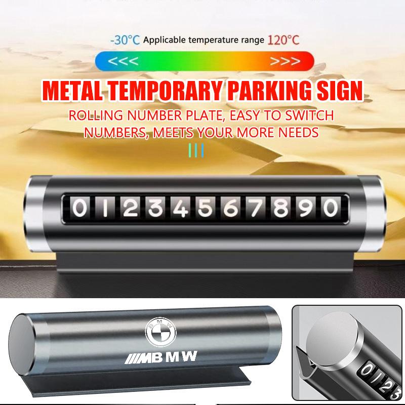 Phone Number Plate Temporary Parking Card Stickers Rotate Park Stop For BMW Performance M E87 E30 E46 E28 F35 G20 E93 F20 X3 X blcp03