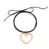 Sweet and Cool Exaggerated Big Love Necklace Metal Velvet Collar for Women, Versatile