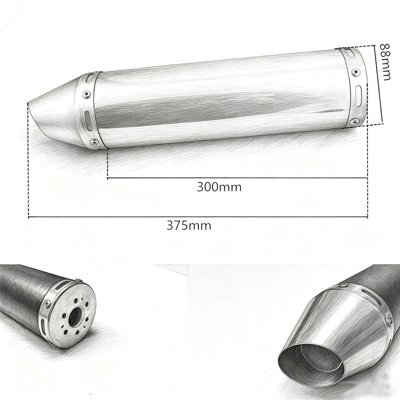Suitable For Cg125 Cg150 Aluminum Alloy Full Exhaust System 304 Stainless Steel Head Pipe Motorcycle Accessories Exhaust Pipe