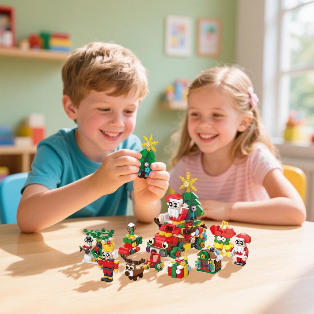 Christmas Building Block Toy Christmas TreeReindeer Assembly SantaClaus Gift