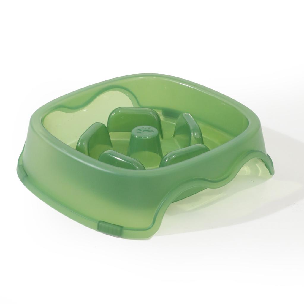 Z cat bowl square semi-transparent pet non-slip and anti-choking slow food bowl pet eating utensils drinking water dog bowl