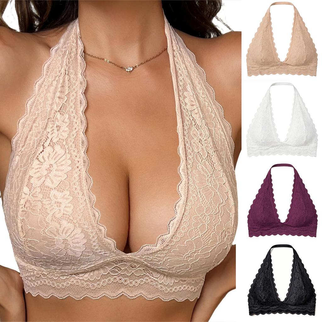 Lingerie Women's Lace Lingerie Neck Lace Bra Sexy Deep V Bra