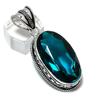 Pandantiv Handmade din Argint Sterling 925 cu Turmalină Indicolită Naturală 2,09" r4p37